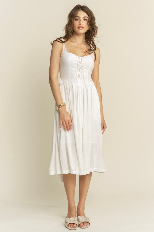 Hersy Front Lace Up Detail Corset Body Mini Dress