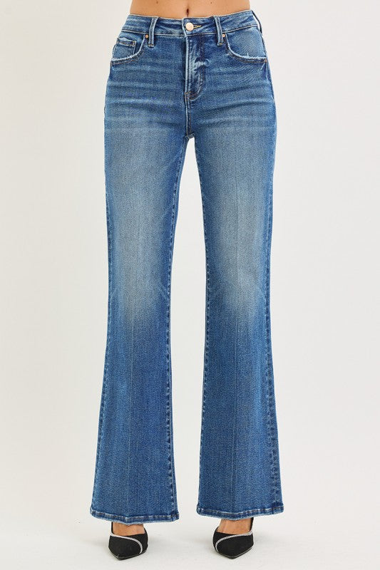 Risen Tummy Control High Rise Wide Flare Jeans Bottom