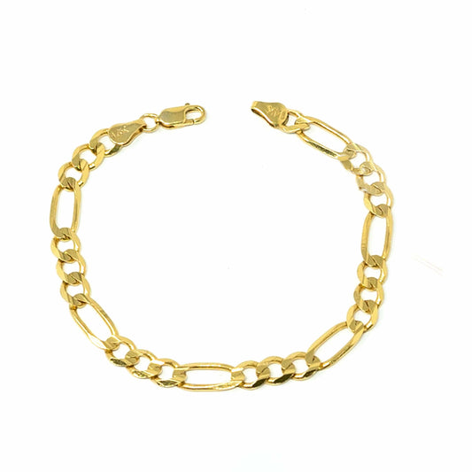 14K Yellow Gold Figaro Man Bracelet
