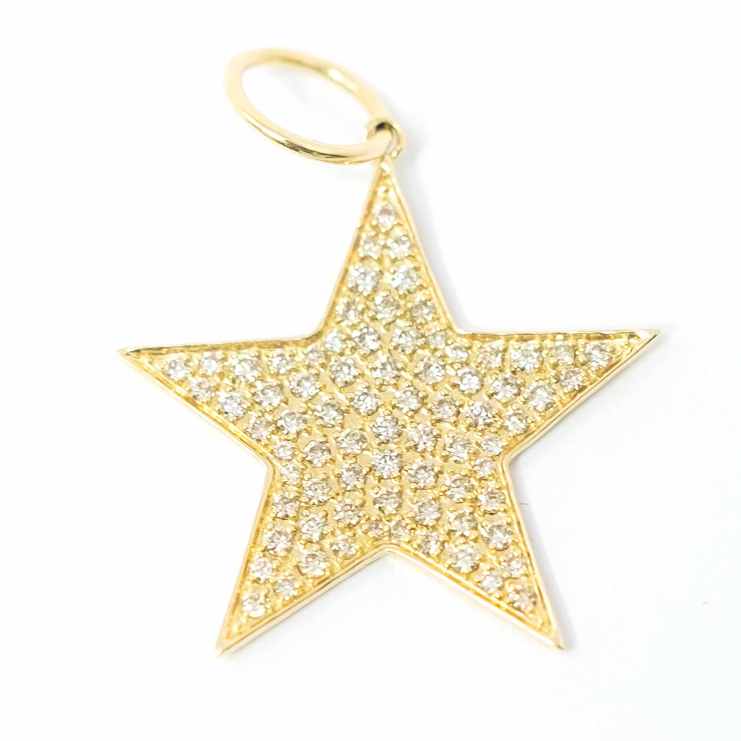 14K Yellow Gold Diamond Star Pendant