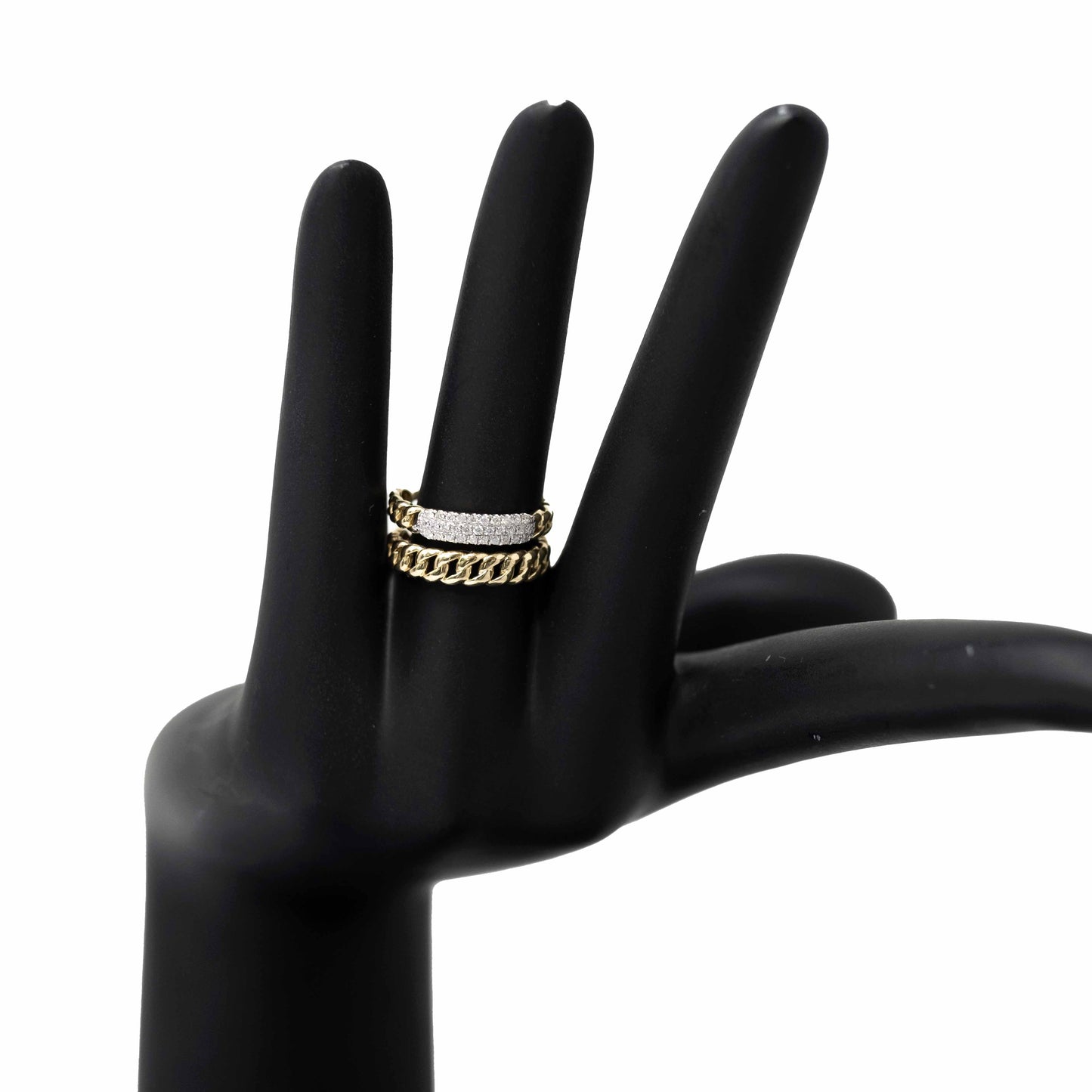 14K Yellow Gold Link Diamond Ring