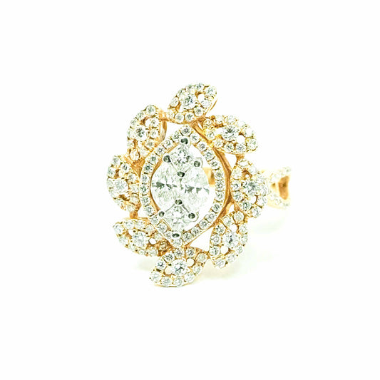 18k Rose Gold Estate Diamond Ring