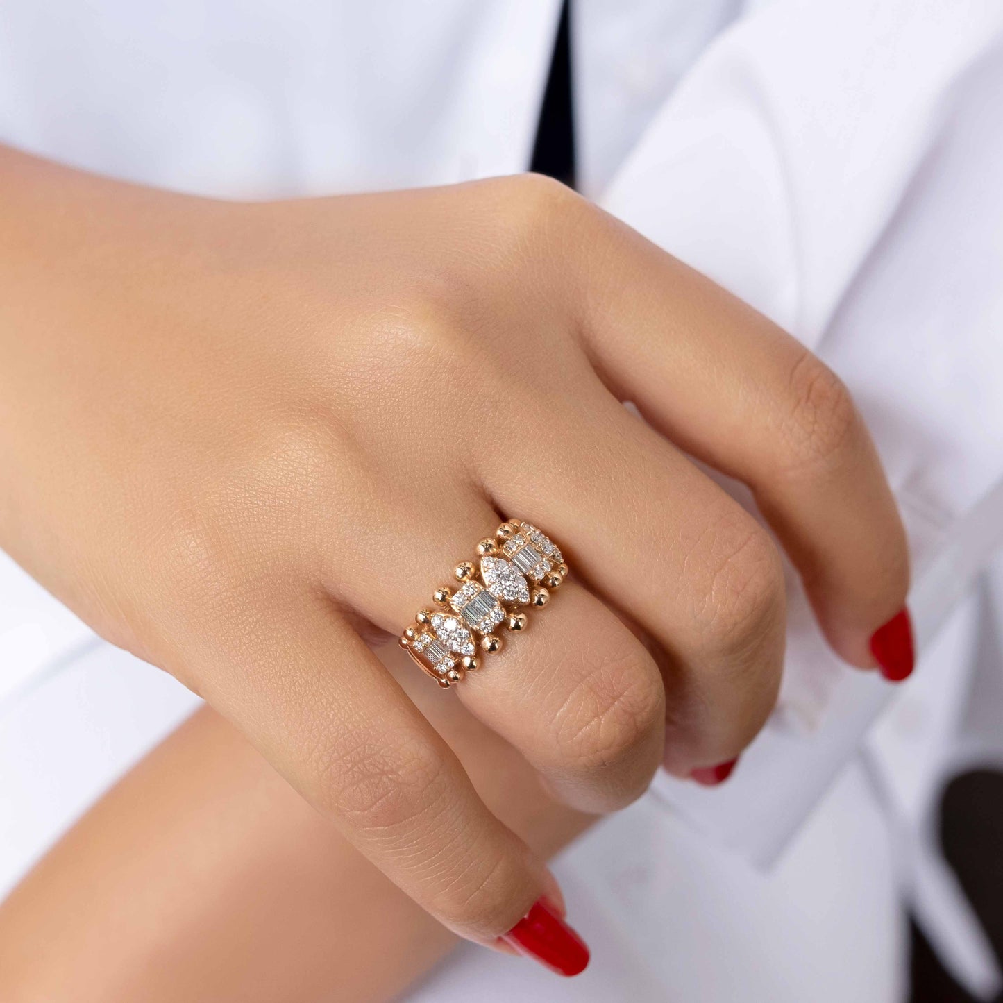 18k Rose Gold Vintage Diamond Ring