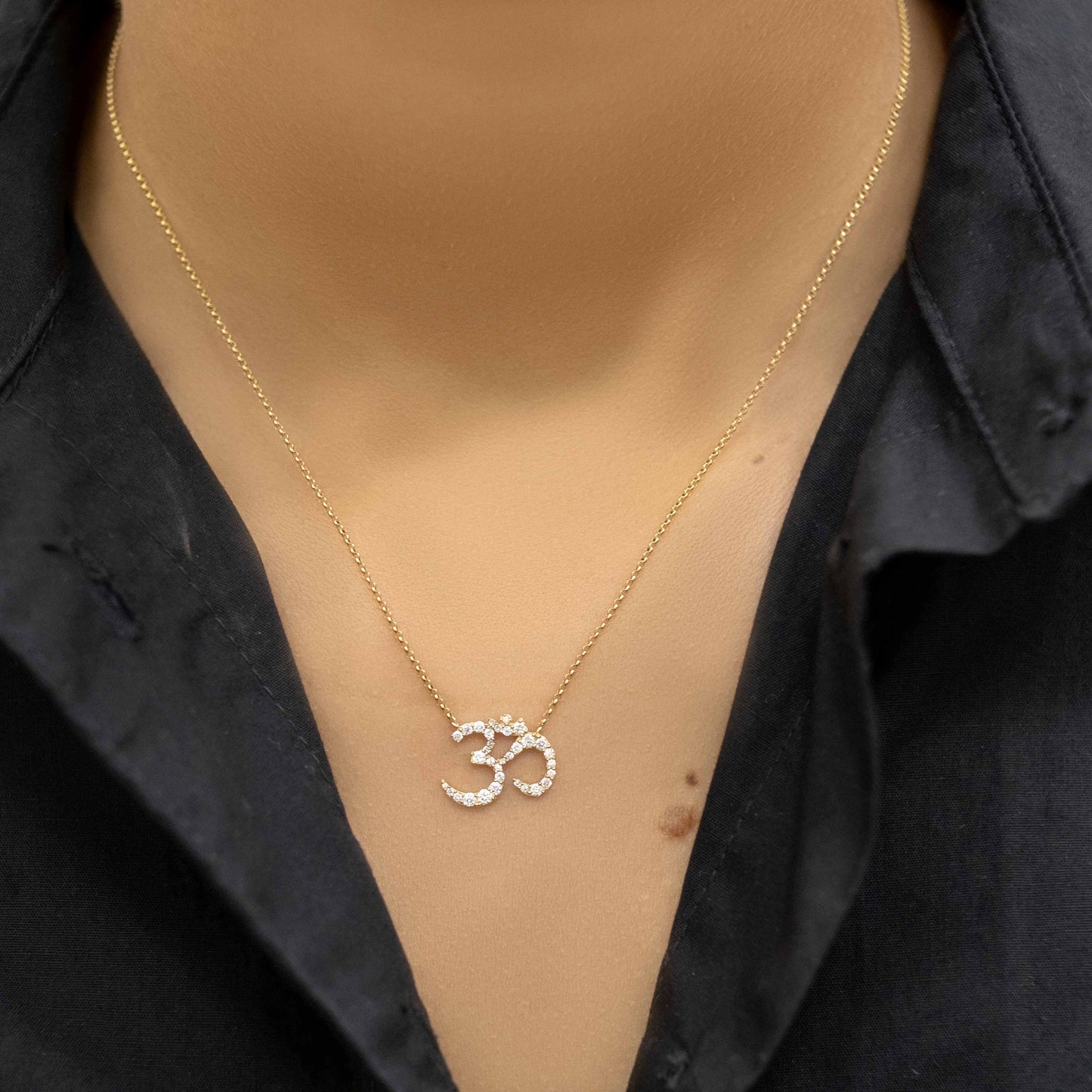 18k Yellow Gold "OM" Necklace