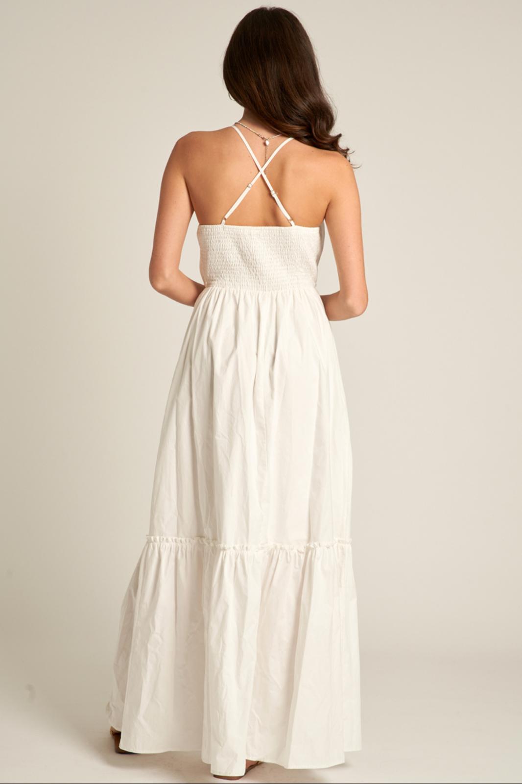 En Creme Strap Tiered Dress