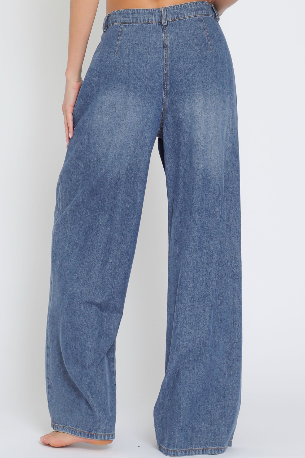 Aakaa Hight waisted Denim Long Pants Bottom