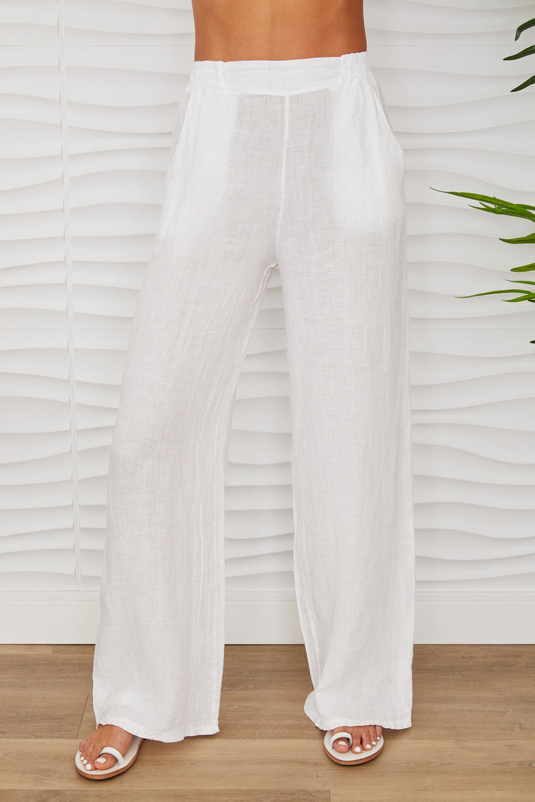 Milio Milano Button Down Vest with Faux Pocket with Linen Pant Set