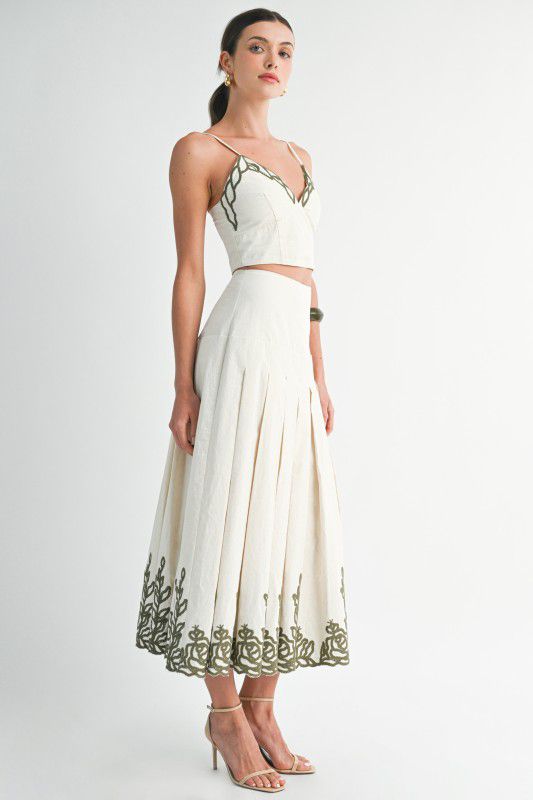 EB Luxe Embroidered Bustier Skirt Set
