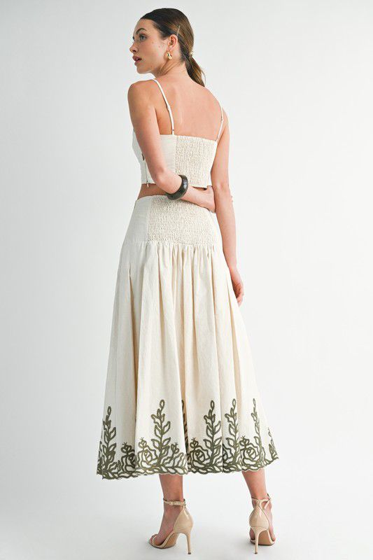EB Luxe Embroidered Bustier Skirt Set