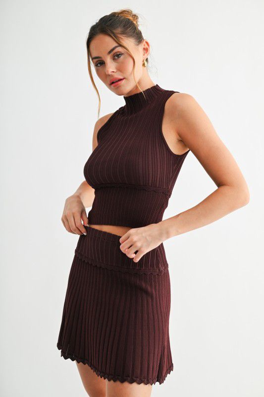 Evenuel Ripple Edge Knit Skit  Set