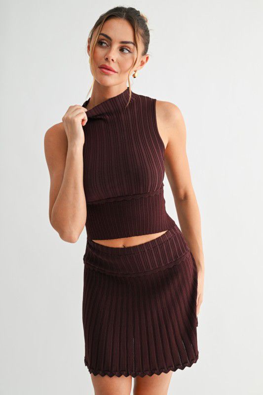 Evenuel Ripple Edge Knit Skit  Set