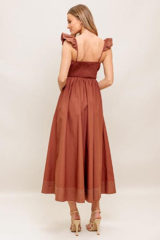 Flying Tomato Solid Midi Dress