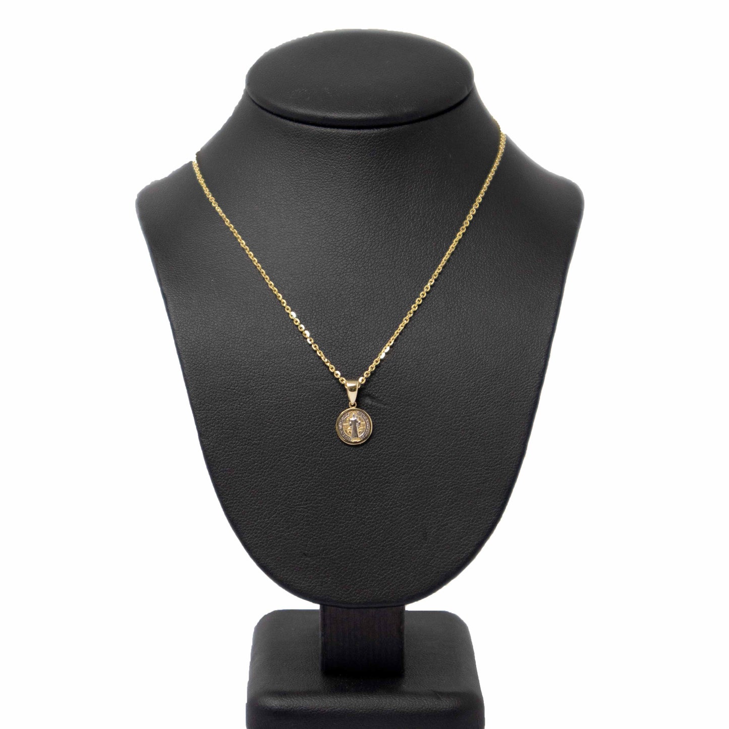 14K Two Tone Small St Benedict Pendant