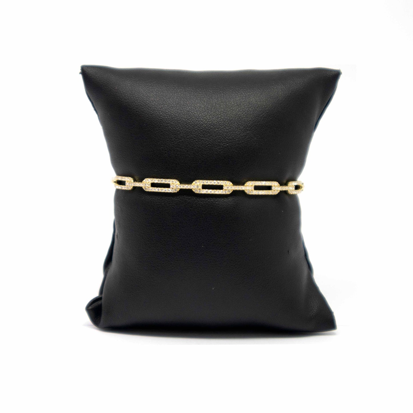 18K Yellow Gold Diamond Paperclip Cuff Bracelet