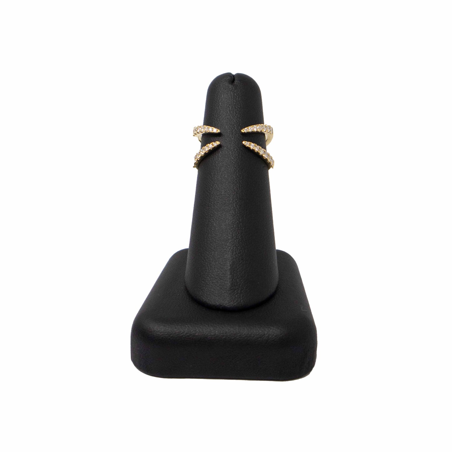 18K Yellow Gold Diamond Double Claw Ring