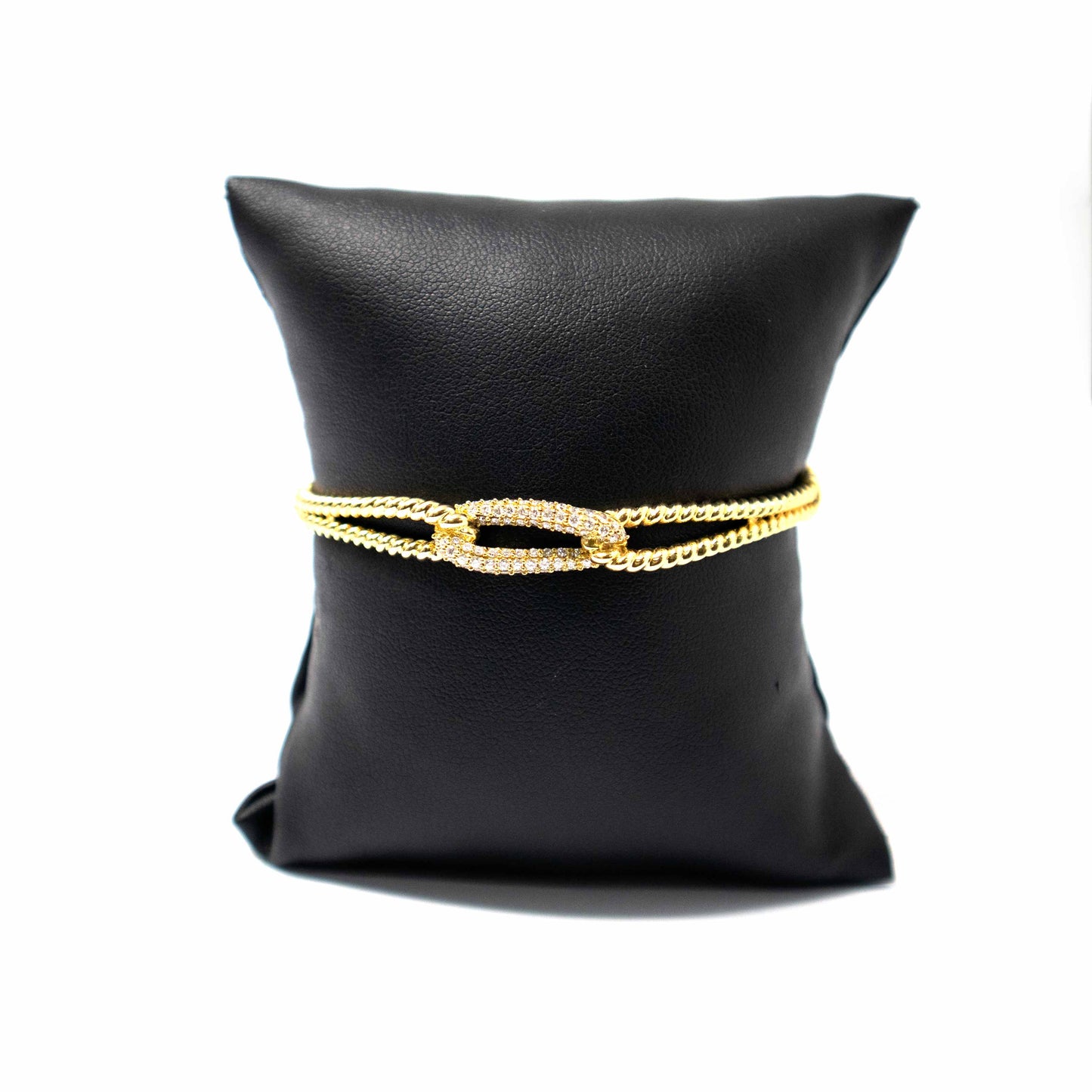 18K Yellow Gold Entwined Diamond Bangle