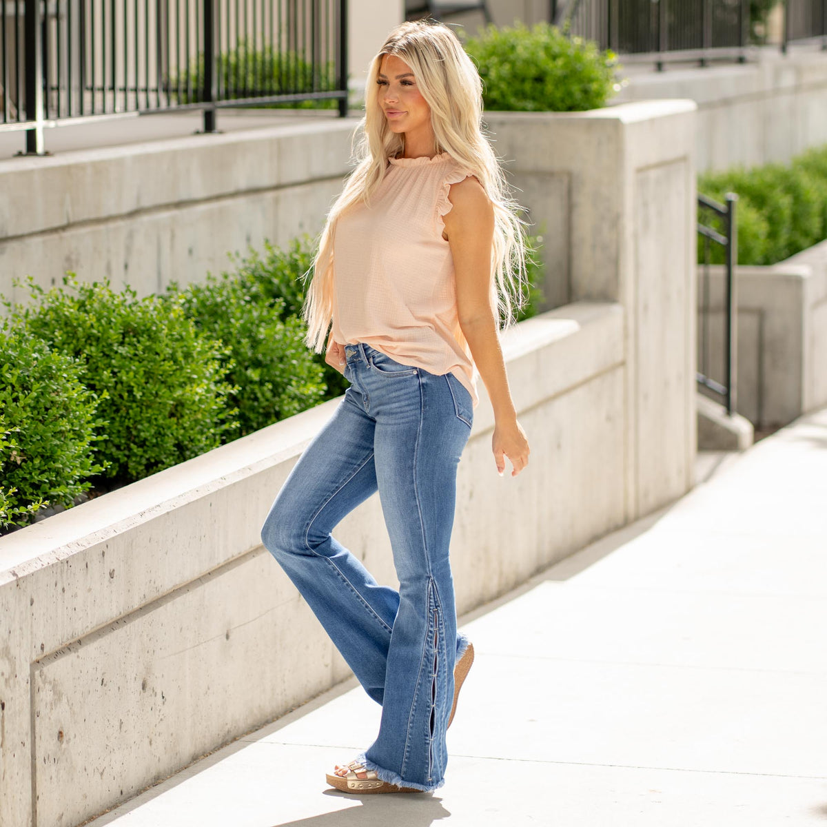 Kancan Rila High Rise Flare Jeans Bottom