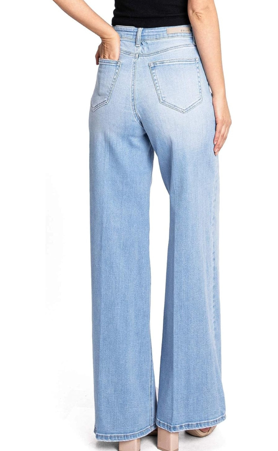Cello Hight Rise Super wide-Leg Flare Denim Pants Bottom