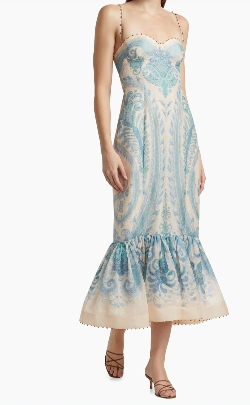 Illuminate Paisley Linen & Silk Dress