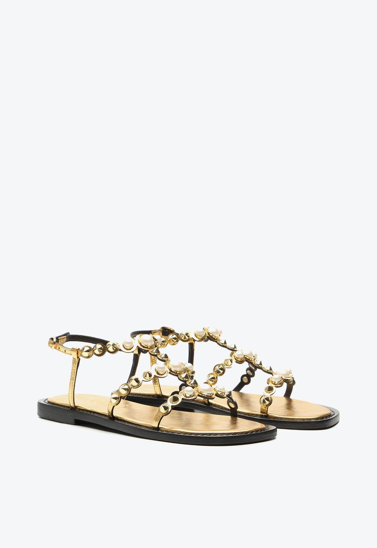 Giada Metal Bala Ouro Sandals 2022005-1