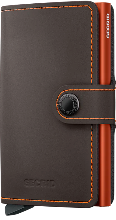 Secrid Mini Wallet Matte Truffle & Orange 4826