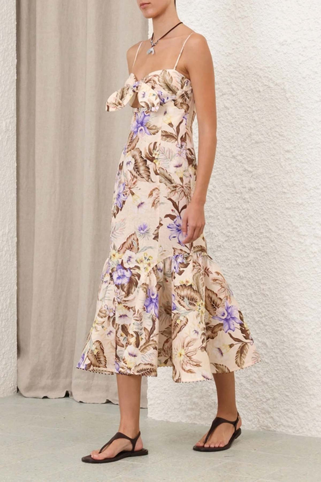 Peekskill Coco Floral Tie Front Midi Dress