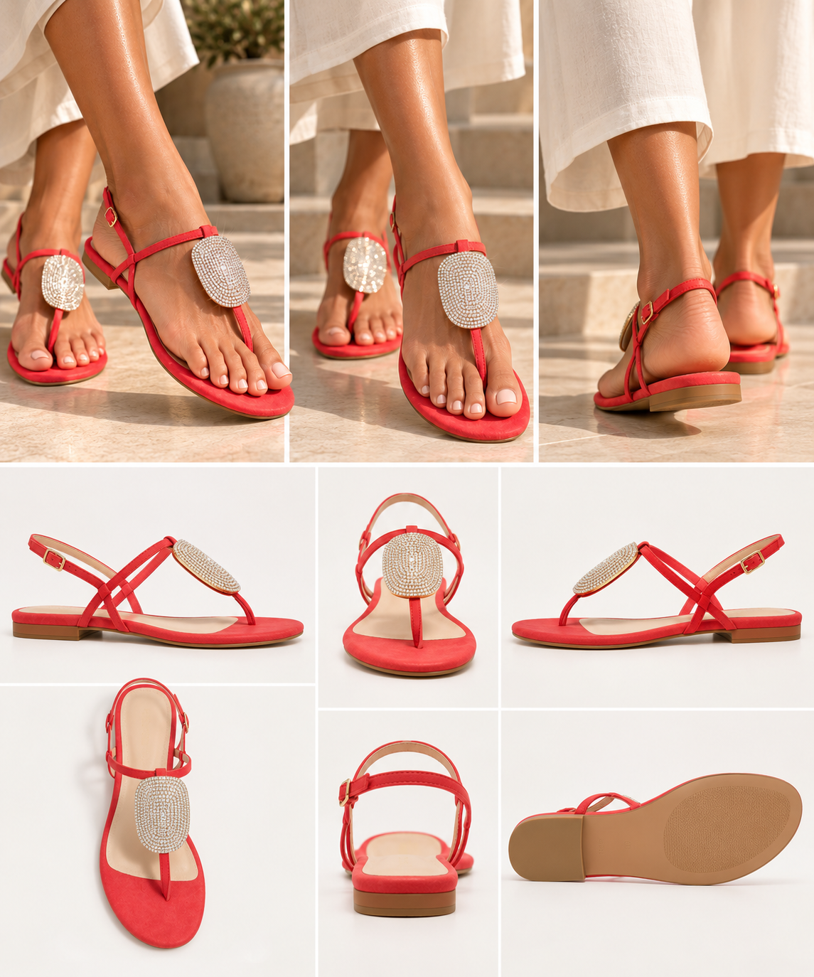 Guilhermina 1330-034 Kid Suede Light Red Sandals