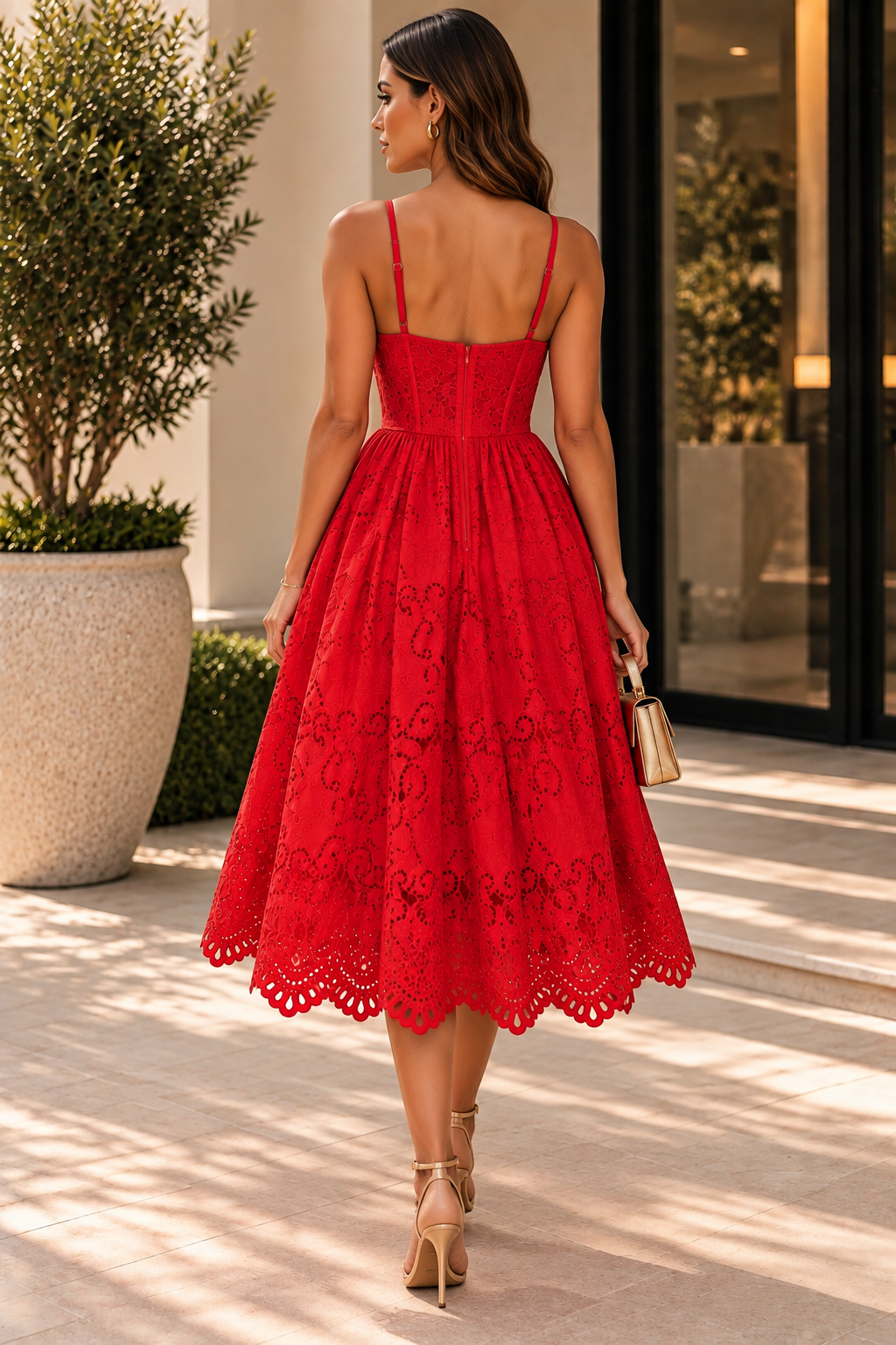 Peekskill Embroidered Sweetheart Strappy Dress