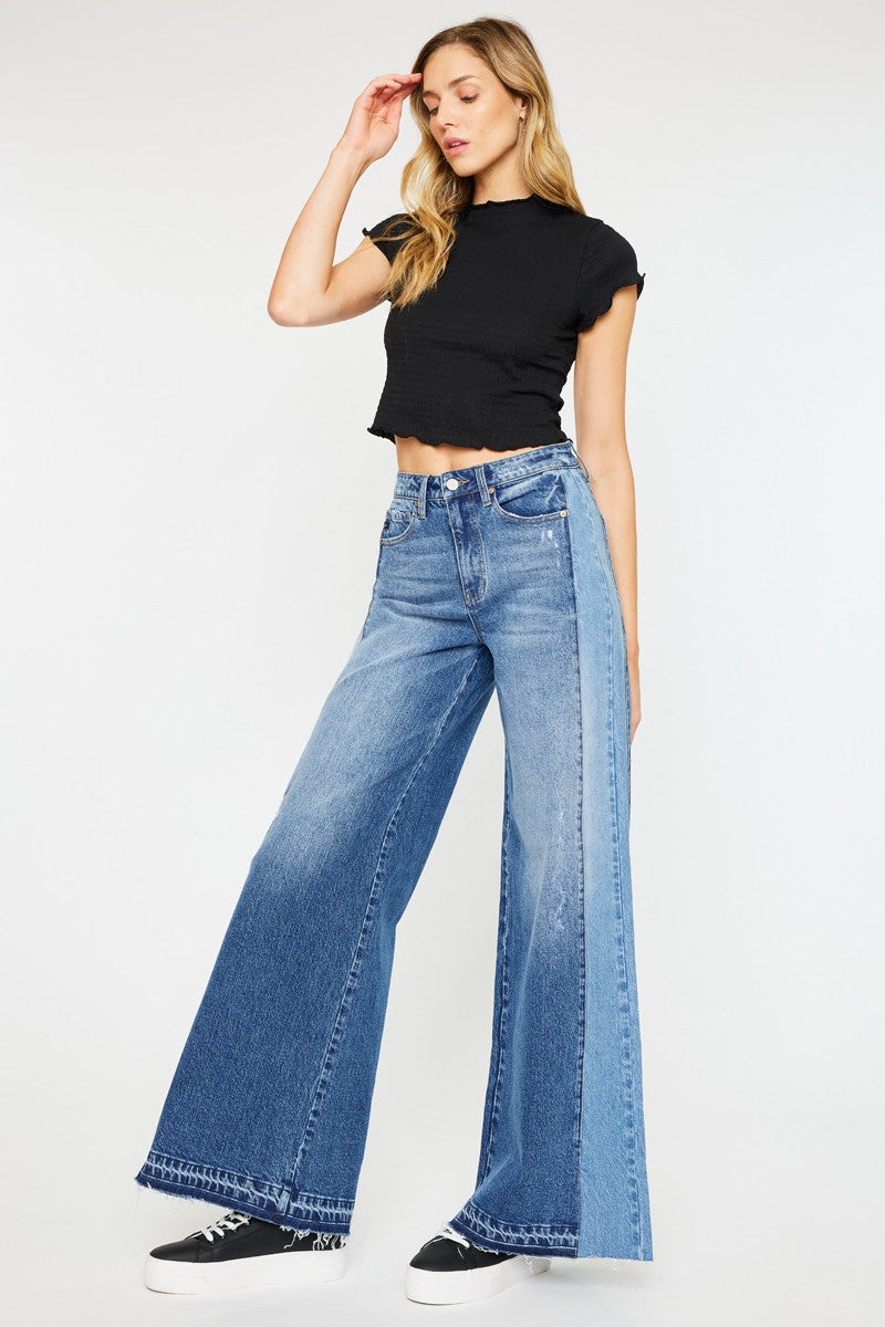 Kan can High Rise Wide Leg Bottom