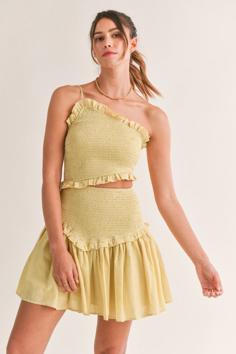 Mable Smocked Side Cut out Mini Dress