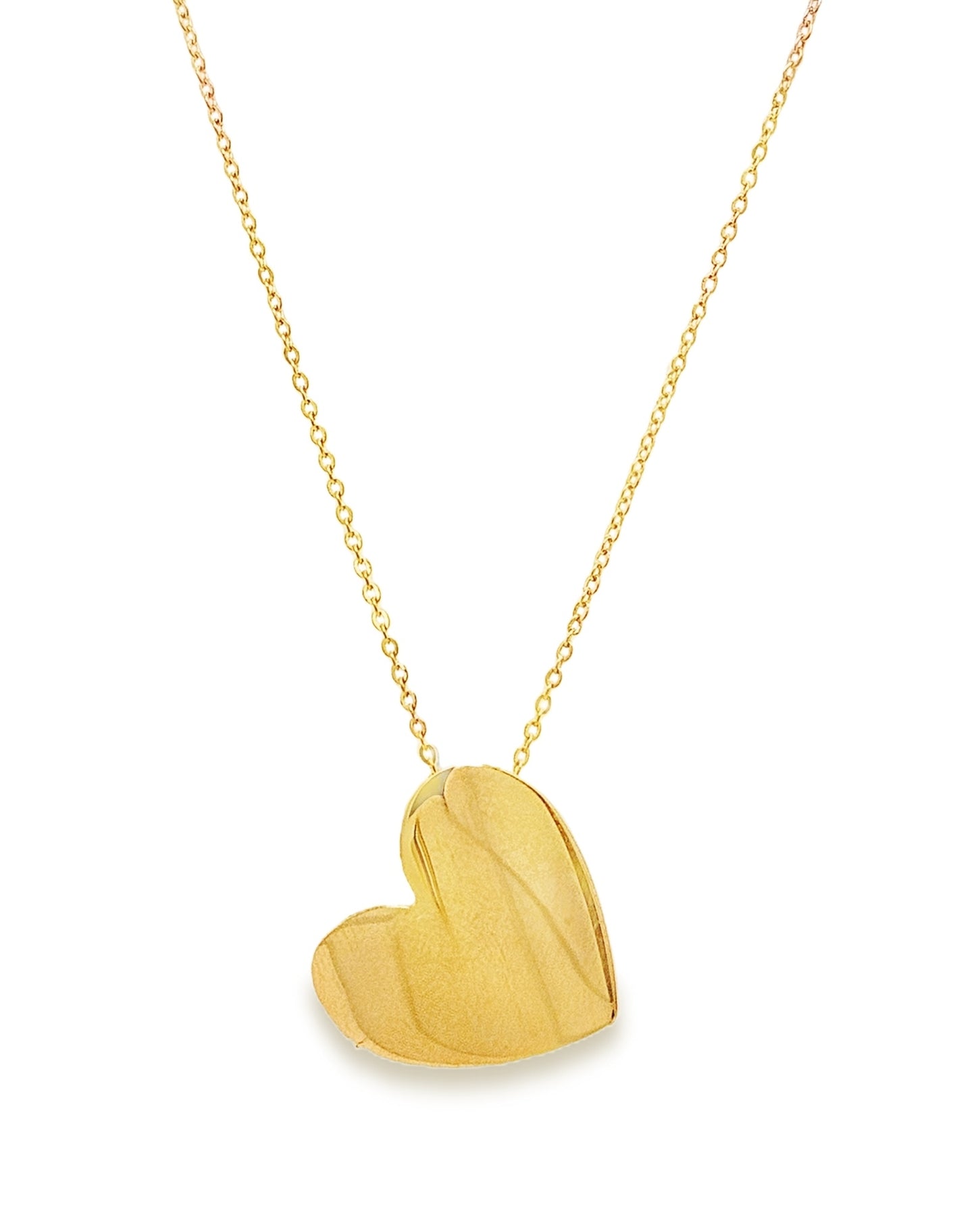 14K Yellow Gold Flat Heart Necklace POS