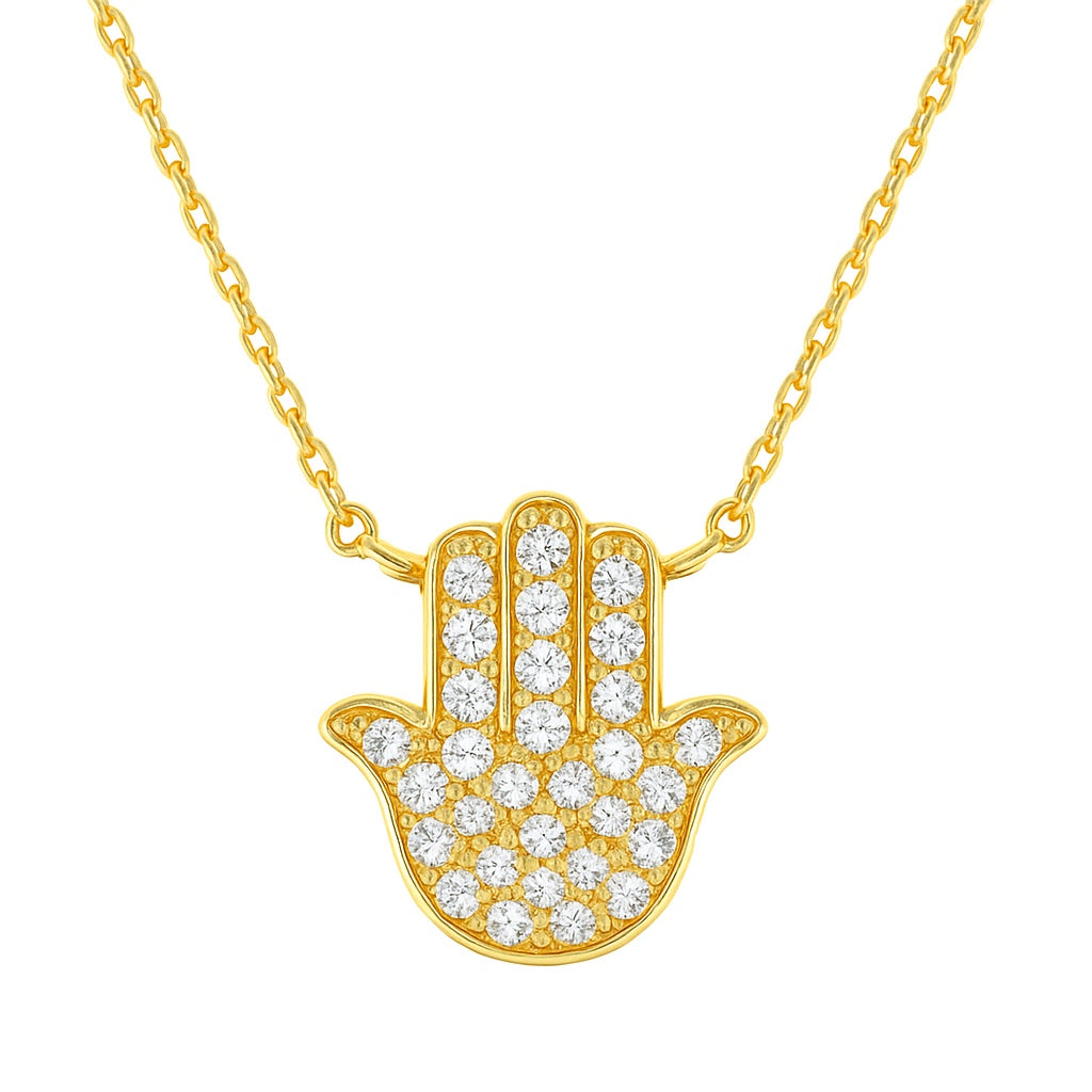 14K Yellow Gold Hamsa Necklace