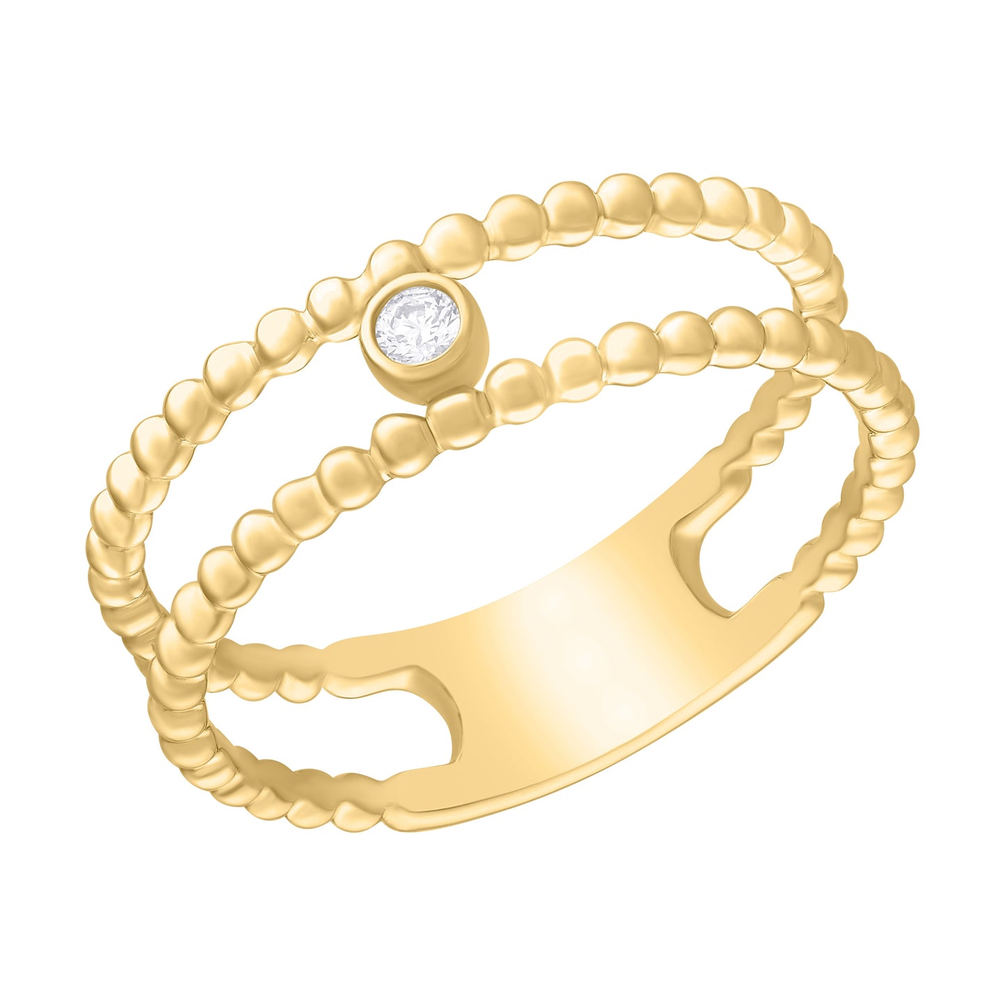 18K Yellow Gold with Diamond Ring