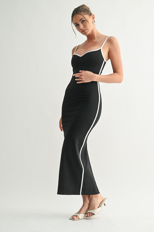 Evenuel Contrast Trim Bodycon Dress