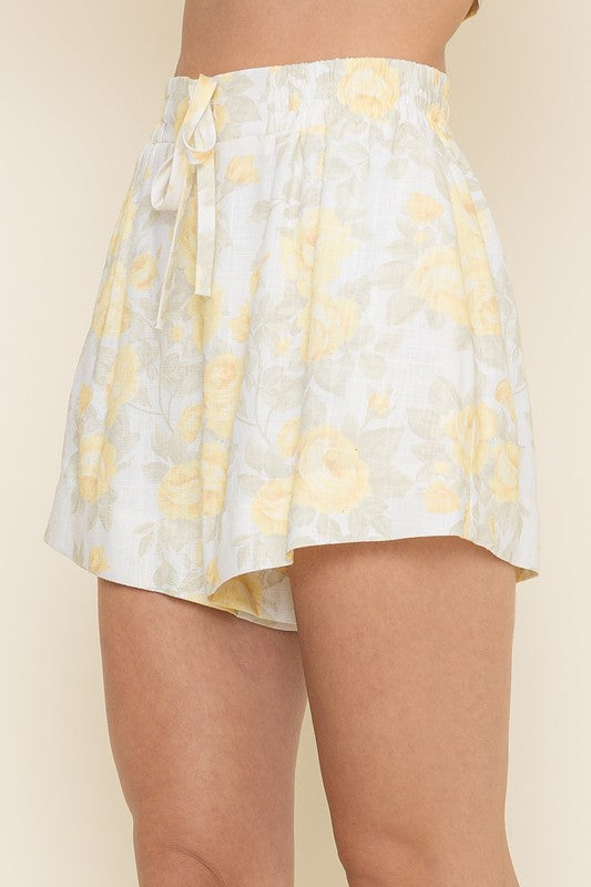 Fore  Pastel Floral Pattern Oversized Collar Short Set