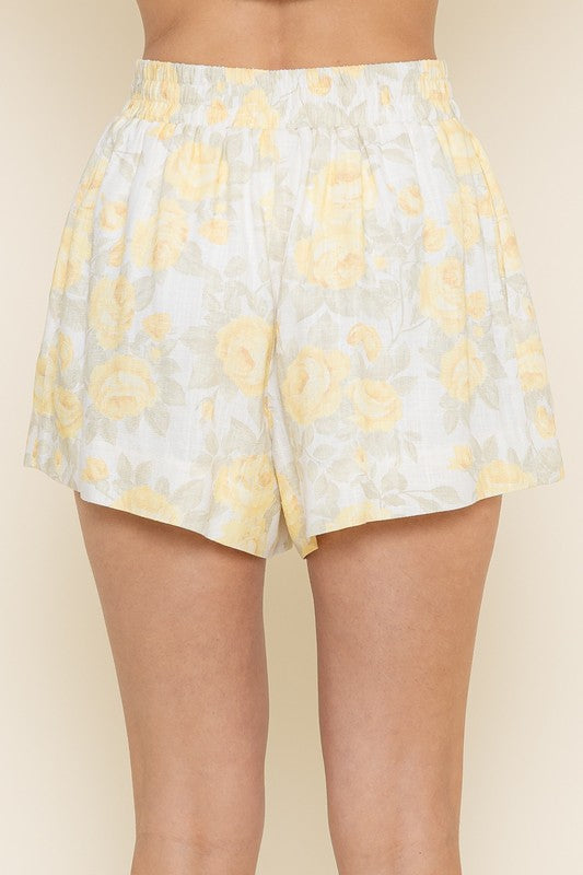 Fore  Pastel Floral Pattern Oversized Collar Short Set