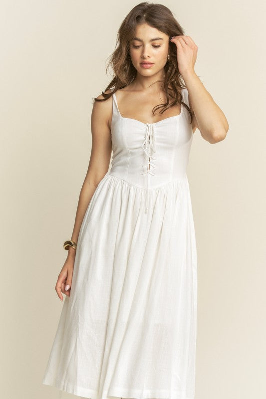 Hersy Front Lace Up Detail Corset Body Mini Dress