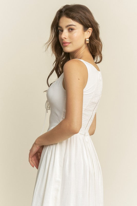 Hersy Front Lace Up Detail Corset Body Mini Dress