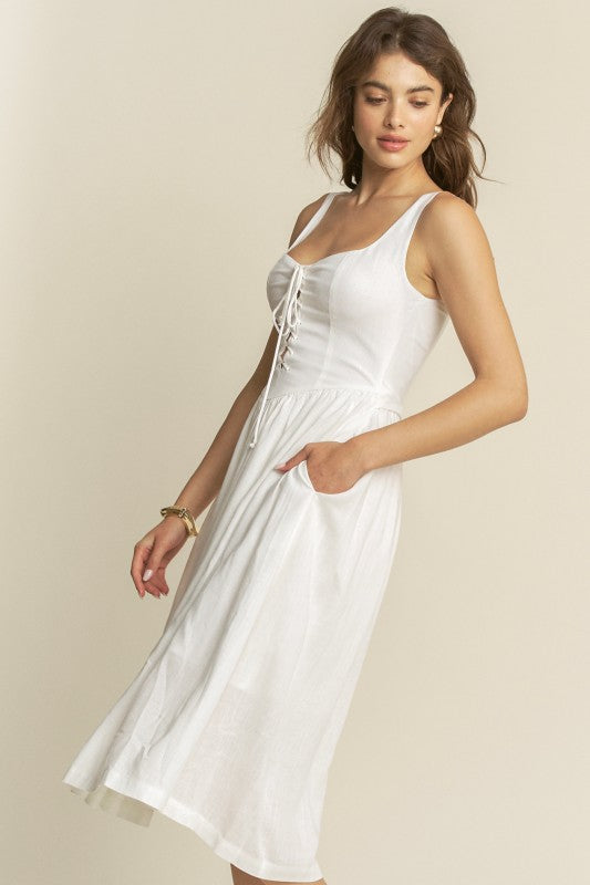 Hersy Front Lace Up Detail Corset Body Mini Dress