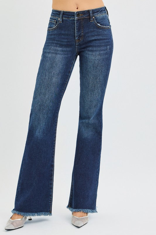 Risen Tummy Control Mid Rise Flare Jeans Bottoms