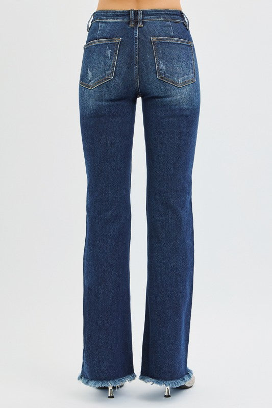 Risen Tummy Control Mid Rise Flare Jeans Bottoms