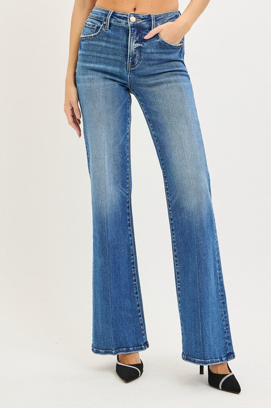 Risen Tummy Control High Rise Wide Flare Jeans Bottom