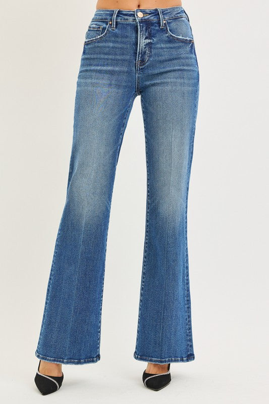 Risen Tummy Control High Rise Wide Flare Jeans Bottom