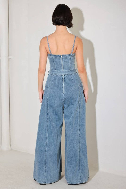 Free Market Washed Denim Jumpsuit