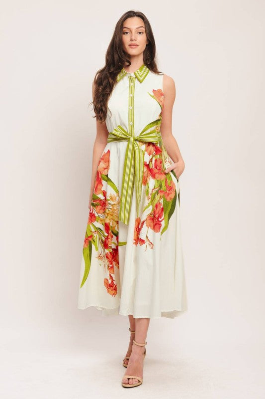 Flying Tomato Printed Woven Midi Dress
