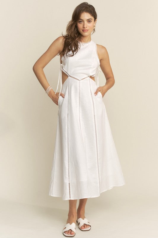 Hersy Cut Out Embroidered Maxi Dress