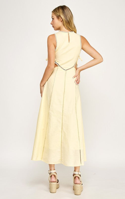 Hersy Cut Out Embroidered Maxi Dress