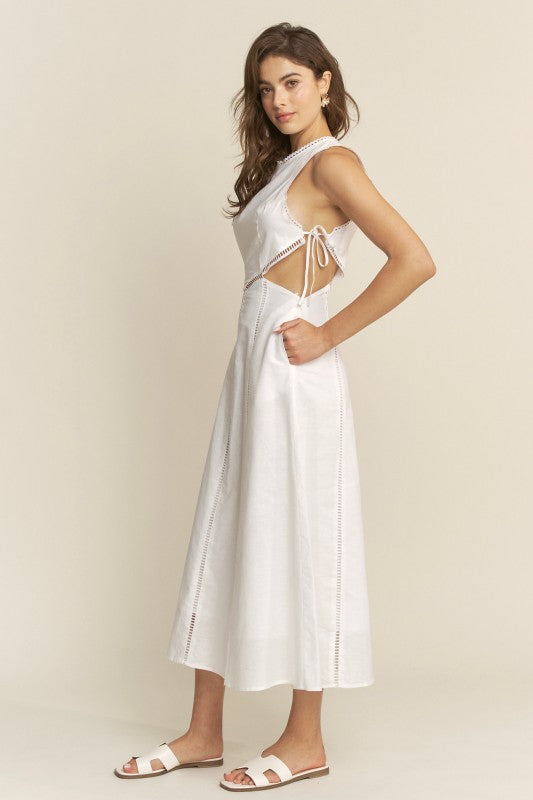 Hersy Cut Out Embroidered Maxi Dress