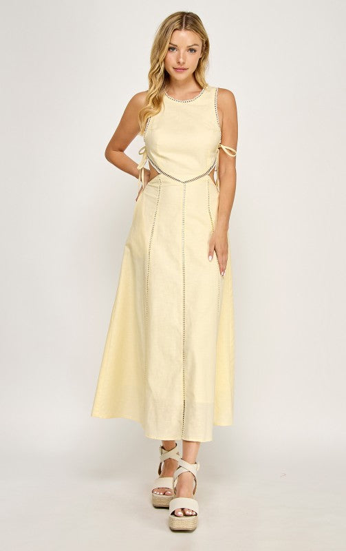 Hersy Cut Out Embroidered Maxi Dress