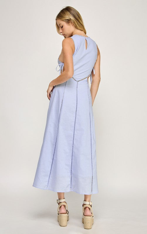 Hersy Cut Out Embroidered Maxi Dress